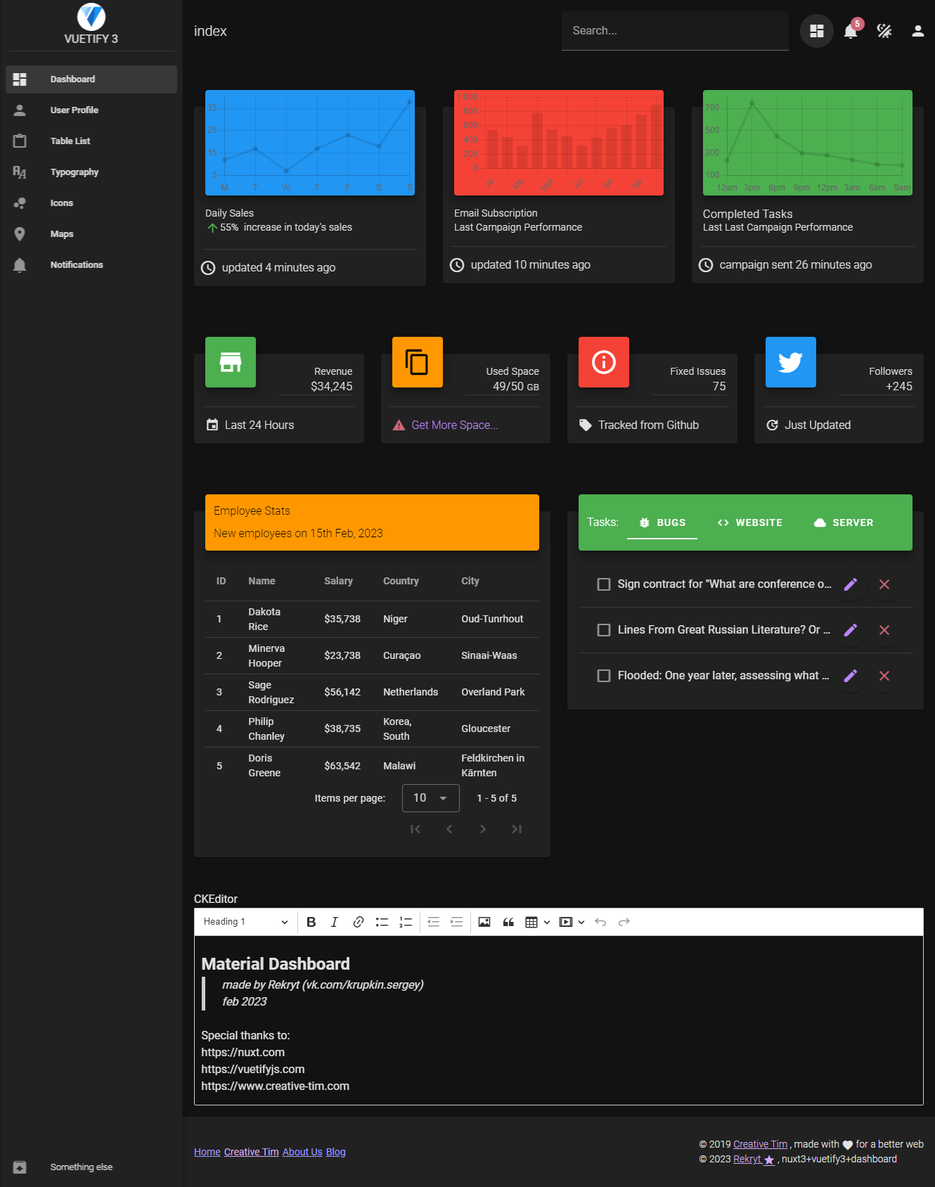 GitHub - Rekryt/nuxt-vuetify-dashboard: Nuxt 3 + Vuetify 3 + Material ...